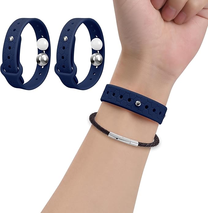 Motion Sickness Bands Sea Sickness Wristbands Anti Nausea Wristband Nausea Bands for Morning Sickness Relief Sea Bands for Motion Sickness Bracelet Cruise(1 Pair Dark Blue)