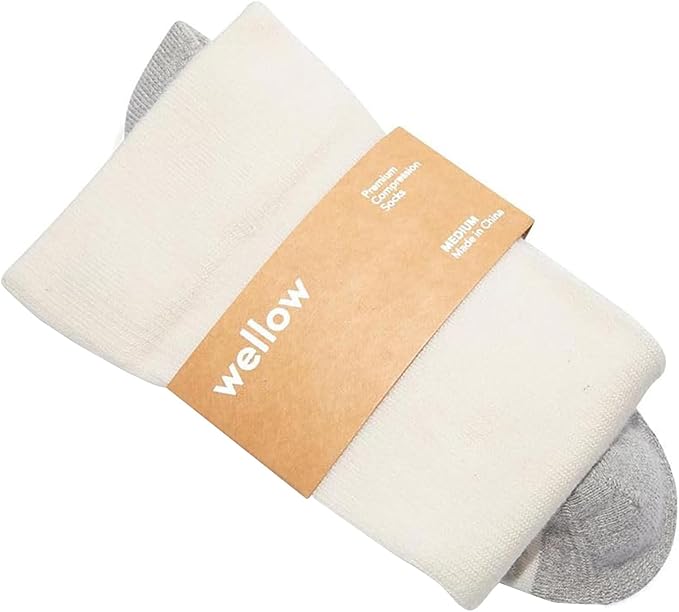 Wellow Premium Socks (Compression Socks - Regular) for Men & Women, Made with Viscose from Bamboo, Knee High, 18-25 mmHg