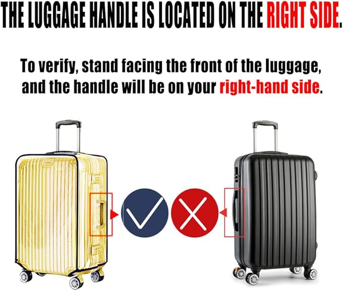 28 Inch Clear PVC Luggage Cover, 0.2mm Thick Lightweight Waterproof, Dustproof, Anti-Scratch Suitcase Cover, Luggage Covers for Suitcase TSA Approved, Fits 28"-29" Wheeled Luggage