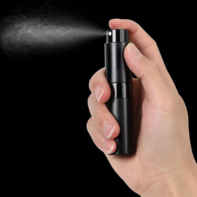 Saiveina 8ml Travel Refillable Perfume Bottles, Mini Cologne Perfume Spray Bottle, Empty Pocket Perfume for Travel and Outgoing(5 Pack)