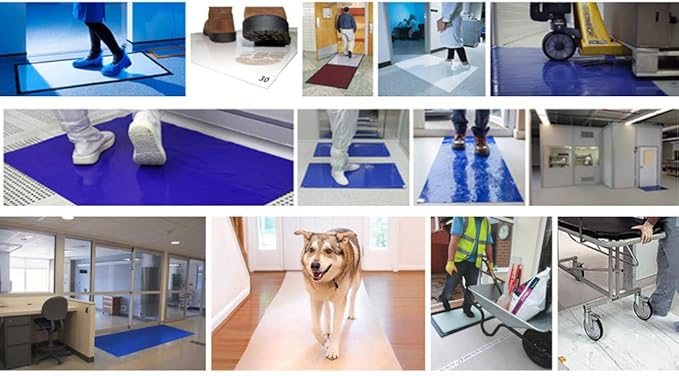 Cleanroom Adhesive/Sticky/Tacky Mat 31" x35 Blue (10 Pads of 30 Sheets) 10 Pads, 300 Sheets per Box. Each pad 30 Sheets