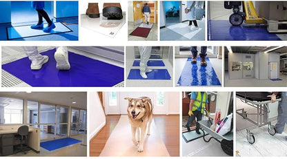 Cleanroom Adhesive/Sticky/Tacky Mat 31" x35 Blue (10 Pads of 30 Sheets) 10 Pads, 300 Sheets per Box. Each pad 30 Sheets