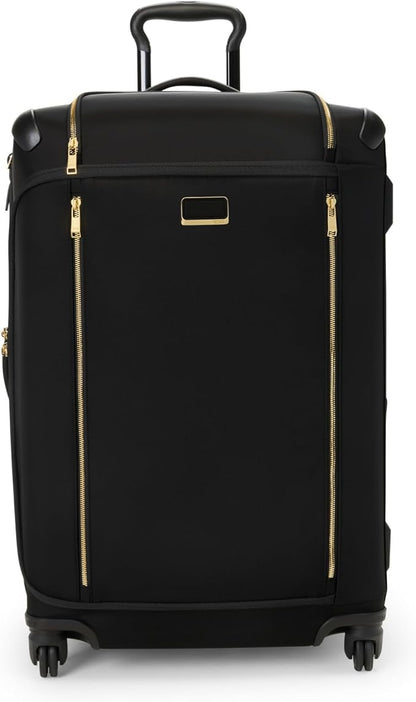TUMI - Voyageur Leger 4 Wheeled Luggage - Women's Lightweight and Spacious, Sleek Silhouette, Durable Premium Suitcase - 26" Short Trip Expandable Packing Case, Black with Gold Hardware