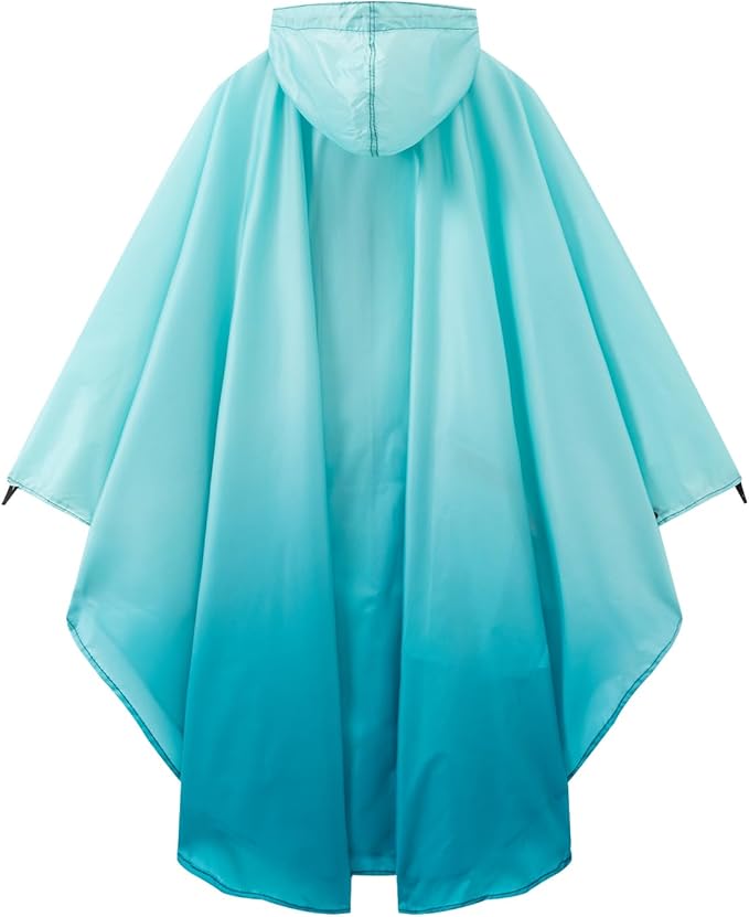 Hooded Rain Ponchos for Adult - Rain Coat and Rain Jacket with Waterproof Pocket and Zipper