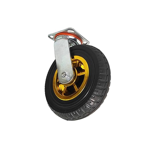 8 Inch Heavy Duty Casters Wheels Set of 4 Swivel Industrial Casters Rubber Wheels Tires for Cart Bench Shop Dolly Outdoor Wheels Replacement with 2 Brake and 3000Lbs Load Capacity, 4 Pack