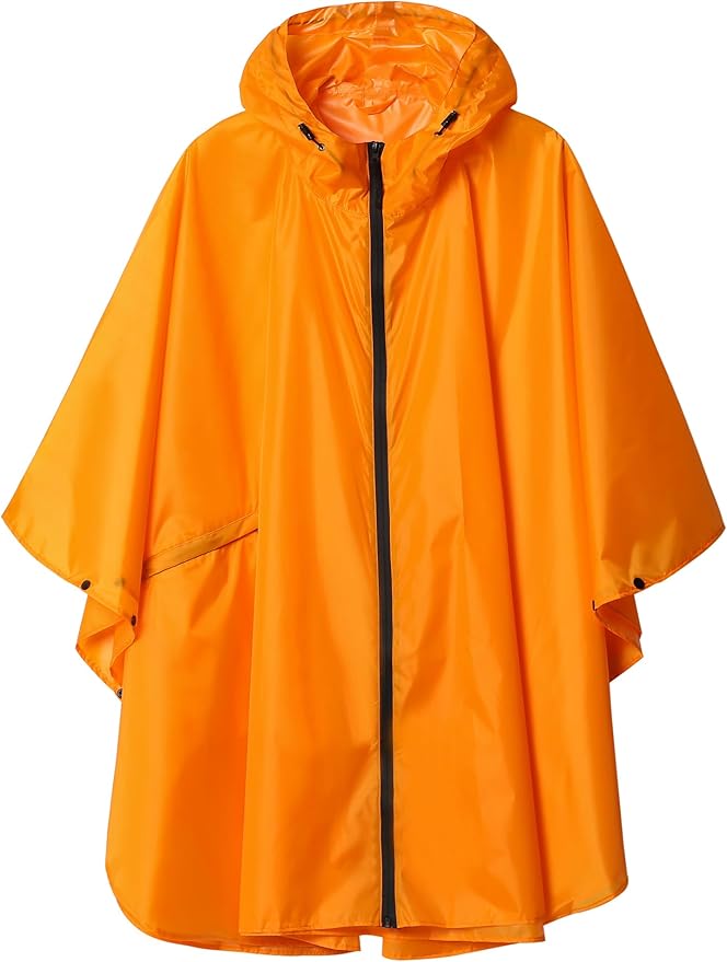 SaphiRose Unisex Rain Poncho Waterproof Raincoat Hooded for Adults Women with Pockets