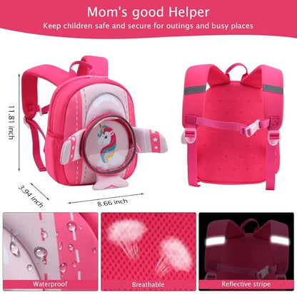 Padgene Toddler Backpacks Kids Preschool Backpack Waterproof Neoprene Animal Schoolbag Lunch backpack 3D Cartoon Dinasour Mini Travel Bag for Boys Girls Ages 3-5
