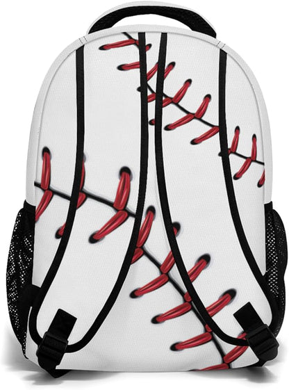 American Flag Baseball Print Backpack, Laptop Backpack with Multiple Pockets for Adult Hiking Travel Work 17 Inch