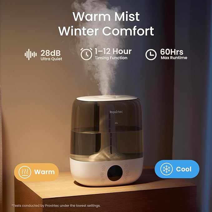 6L Self-Cleaning Humidifier for Large Room, CleanCare Warm & Cool Mist, No-Leak Design & Top Fill, 60 Hour Runtime, Quiet Ultrasonic Auto Mode with Remote Control for Bedroom & Home