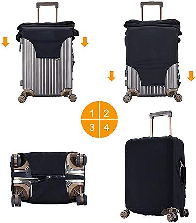 Decorative C Suitcase Protectors Elastic Washable Luggage Covers With Concealed Zippers For 18-32 Inch Luggage (Size Xl: Fits 29-32 Inch)