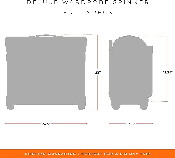 Briggs & Riley Deluxe Wardrobe Spinner - Checked Luggage for Travel, Suitcases with Wheels, Softside Rolling Bag for Men & Women, Built in Hook for Clothes - Baseline Collection, Black