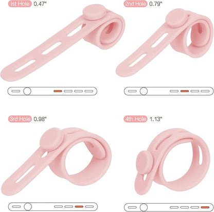 Donruby 24Pcs Silicone Cable Ties - Reusable & Washable with Locking Buckle Design, Adjustable Fastening Cable Straps, Multi-Purpose High Elasticity Cord Organizer (Pink)