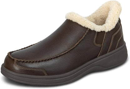 Orthofeet Men's Orthopedic Leather Vito Hands-Free Slipper