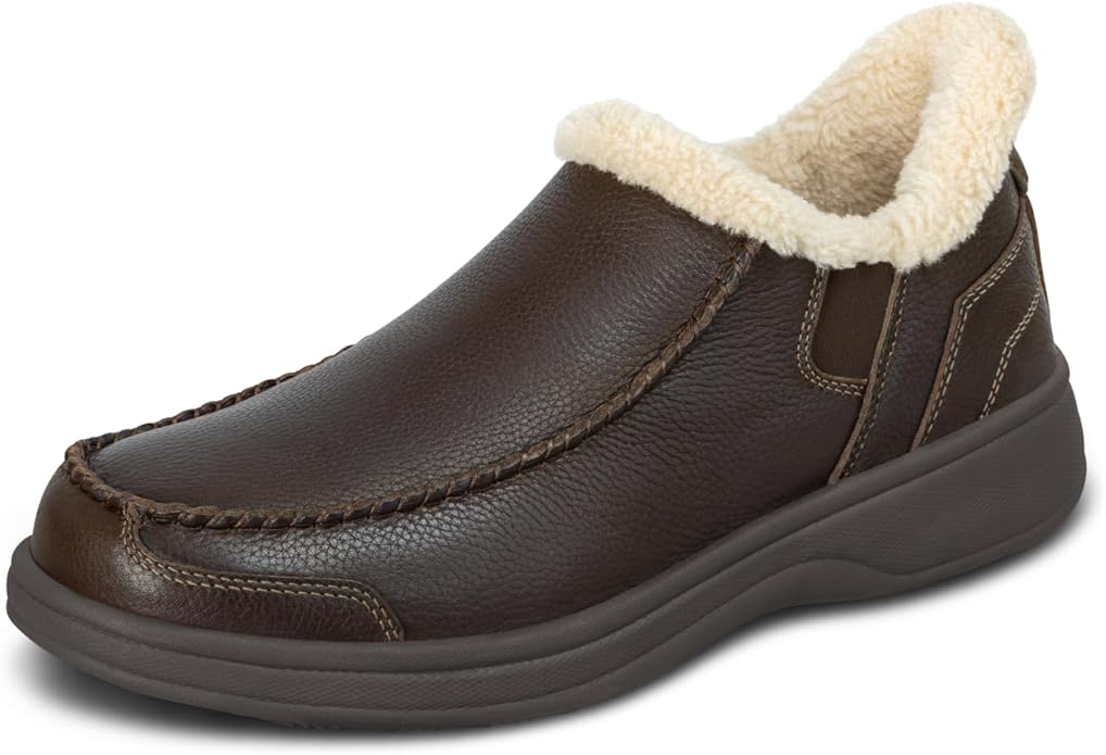 Orthofeet Men's Orthopedic Leather Vito Hands-Free Slipper