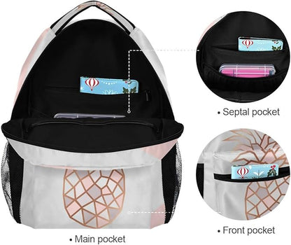 ALAZA Pineapple Marble Large Backpack Laptop School Bag with Multiple Pockets