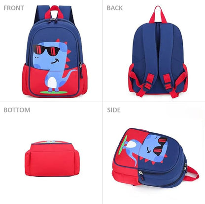 11 Inch Kids Toddler Preschool Travel Backpack Cool Cute Cartoon Daypack (Dinosaur Red)