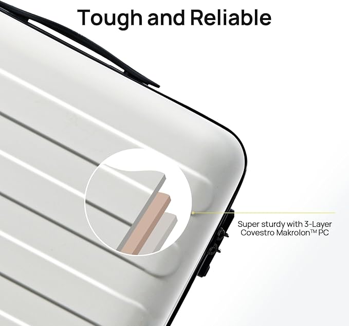 NINETYGO Large Checked Luggage 28 Inch, Checking In Luggage with Smooth Spinner Wheels, Lightweight, Hard Shell PC Suitcase, Lightweight Travel Luggage, TSA Approved (Lily White, Rhine Basic)