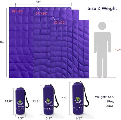 4Monster Down Camping Blanket - Outdoor Travel Quilt Puffy 650 Fill, Packable, Lightweight,Wind & Waterproof | Ideal for Stadium, Backpacking,Picnics, Beach and Hiking