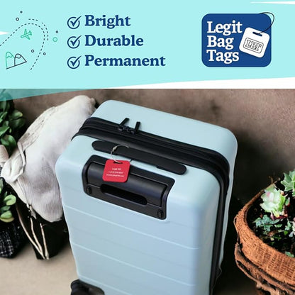 Custom Luggage Tags (3 or 6 Pack) - Personalized Unique Suitcase & Backpack Travel, Durable, Waterproof & Heavy Duty (Hot Pink)