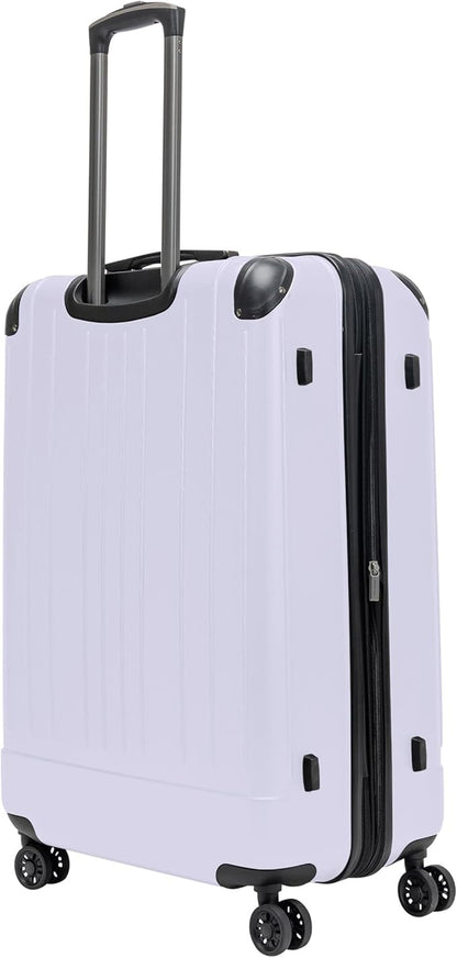 Flying Axis Collection Lightweight Hardside Expandable 8-Wheel Spinner Luggage, Lavender, 28-Inch Checked