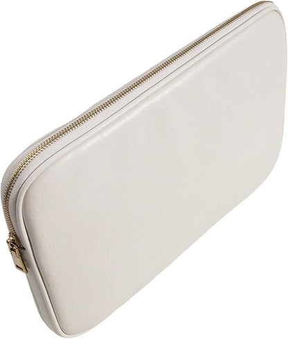 PU Leather Padded Laptop Sleeve Bag 14Inch Compatible with New MacBook Pro 14，Surface Laptop 13.5, Surface Pro 10 with Charger Pouch Color White