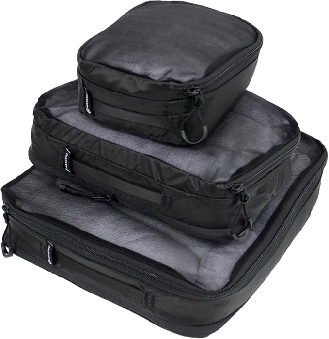 WANDRD Packing Cubes - Bundle of Small, Medium and Large Packing Cubes for Travel - Suitcase and Luggage Organization and Travel Essentials (Black)