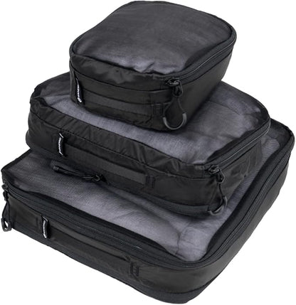 WANDRD Packing Cubes - Bundle of Small, Medium and Large Packing Cubes for Travel - Suitcase and Luggage Organization and Travel Essentials (Black)