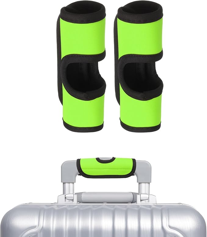uxcell Luggage Handle Wrap, 2 Pcs Hollow Neoprene Handbag Grip Cover Protector Luggage Identifiers Suitcase Handle Wraps for Luggage Suitcase Travel Bags, Grass Green