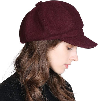 Comhats Wool Fashion Newsboy Hats for Women Winter Warm Pageboy Cabbie Cap Beret