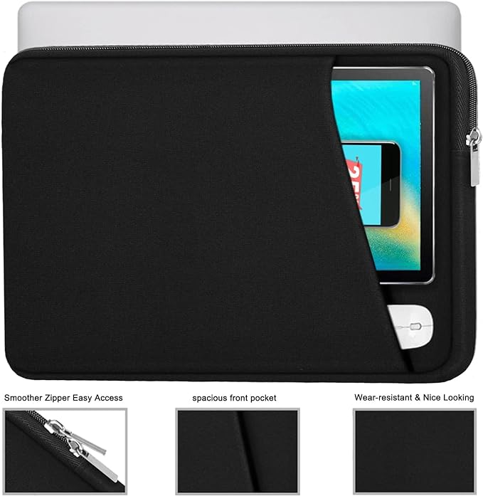 Laptop Case Sleeve 14 inch, Durable Carrying Bag Shockproof Protective Case Cover, Handbags Briefcase Laptop Bag Compatible with 14" MacBook Air/Pro HP Asus Lenovo Notebook Computer, Black
