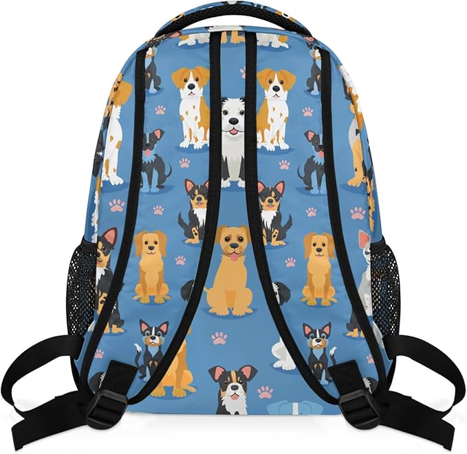 Cute Dogs Breeds Backpack for Women Men Kids 16 Inch Laptop Backpack Lightweight Travel Backpack Purse Casual Daypack School Backpacks for Girls Boys