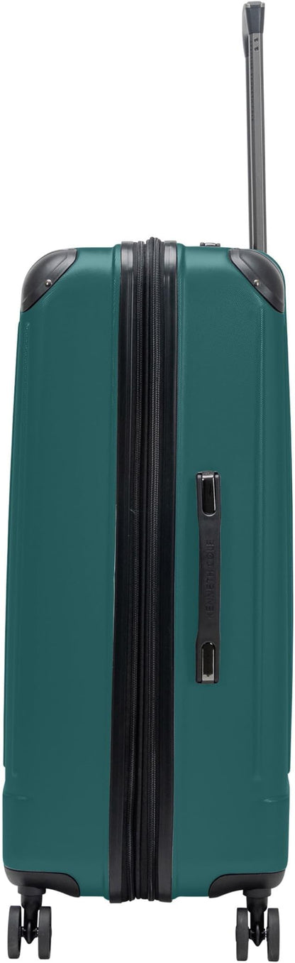 Flying Axis Collection Lightweight Hardside Expandable 8-Wheel Spinner Luggage, Midnight Turquoise, 28-Inch Checked
