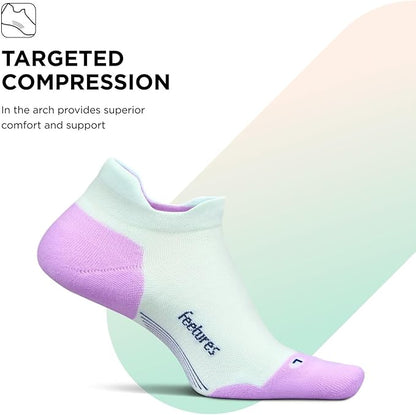 Feetures Elite Max Cushion No Show Tab Ankle Socks - Sport Sock with Targeted Compression