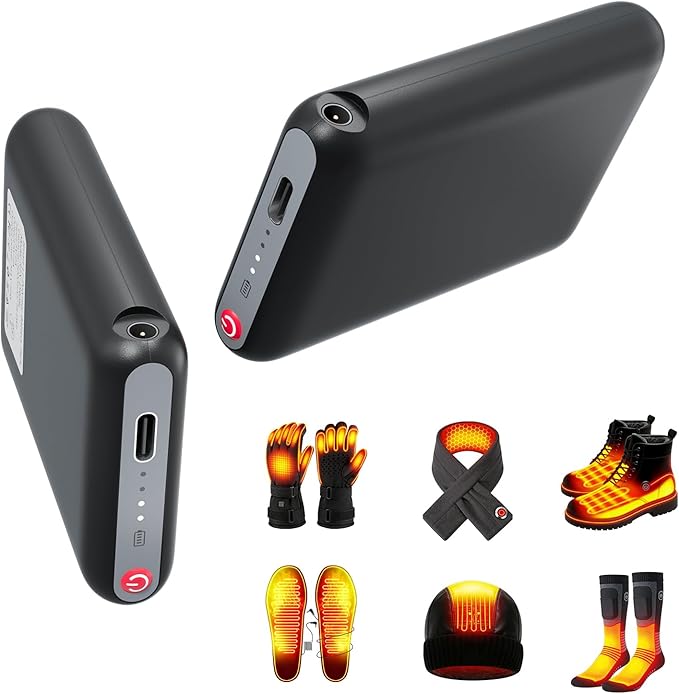 BIAL 2PCS 5V Lithium Polymer Batteries for Heated Gloves, Heated Socks, Heated Slippers, Mini Replacement Rechargeable Batteries, Spare Battery Female DC Jack Compatibility