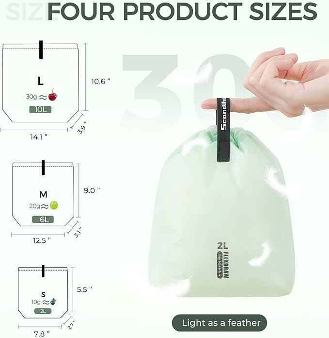 3 Set Packing Cubes for Travel, Lightweight Luggage Organizer Bags Waterproof Storage Bag, Multiple Sizes Reusable Used Essential for Gym Swim (Green)