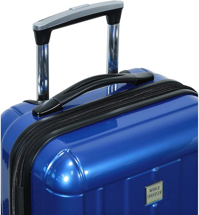 World Traveler Contour 20-Inch Carry-On Polycarbonate Hardside Expandable Spinner Luggage with TSA Lock - Blue