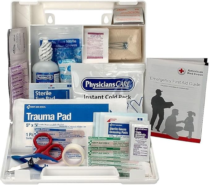 First Aid Only 223-U OSHA-Compliant First Aid Kit, All-Purpose 25-Person Emergency First Aid Kit for Business, Worksite, Home, and Vehicle, 106 Pieces