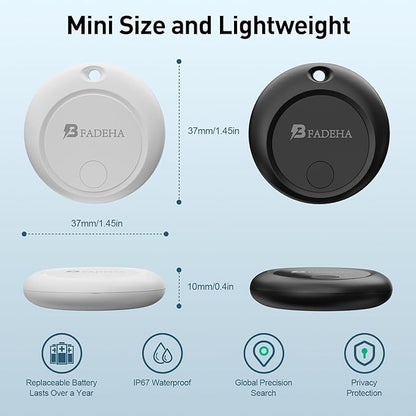 2025 [Apple MFi Certified] (iOS Only) Bluetooth Tracker Smart Finder for Apple Find My iPhone Keys Finder GPS Tracker, 5-10 Years Staying Power, Keys Finder and Item Locator for Wallet, Bags, Passport