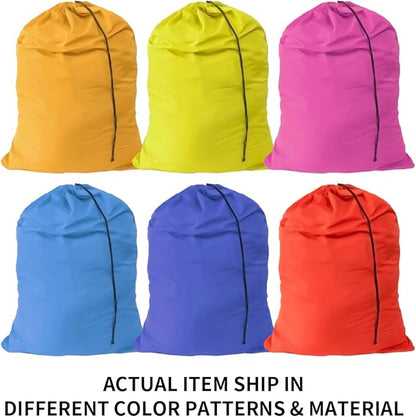 Extra Large Laundry Bag 6 Pack, Varied Colors, Travel Laundry Bags with Drawstring Closure, 30"x40", for college, dorm and apartment dwellers (6PCS)