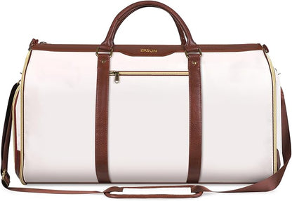 Garment Bags for Travel, Carry-On Suit Bag, Convertible Garment & Duffel Bag with Shoe Compartment, Perfect for Business Trips & Weekend Getaways,New Beige