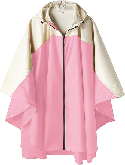 SaphiRose Unisex Rain Poncho Waterproof Raincoat Hooded for Adults Women with Pockets
