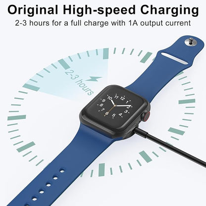 2Pack Upgraded for Apple Watch Charger USB Magnetic Wireless Fast iWatch Charger Portable Compatible with iWatch Ultra/Series 9/8/7/6/SE/SE2/5/4/3/2/1-[3.3FT/Black]