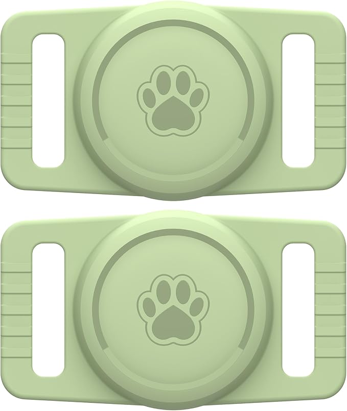 for Airtag Dog Collar Holder 2 Pack,Waterproof Collar Holder for Apple AirTag, Silicone Air Tags Case for Dog Collars