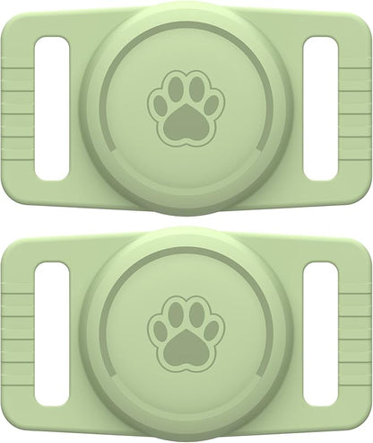 for Airtag Dog Collar Holder 2 Pack,Waterproof Collar Holder for Apple AirTag, Silicone Air Tags Case for Dog Collars