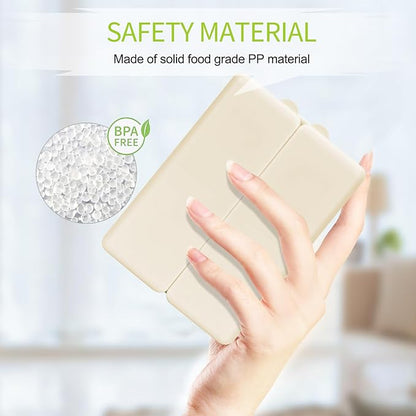 FYY Daily Pill Organizer,7 Compartments Portable Case [Folding Design] Travel Pill Box for Purse Pocket to Hold Vitamins,Cod Liver Oil,Supplements and Medication-White