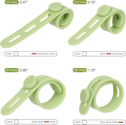 Donruby 24Pcs Silicone Cable Ties - Reusable & Washable with Locking Buckle Design, Adjustable Fastening Cable Straps, Multi-Purpose High Elasticity Cord Organizer (4 Colors)