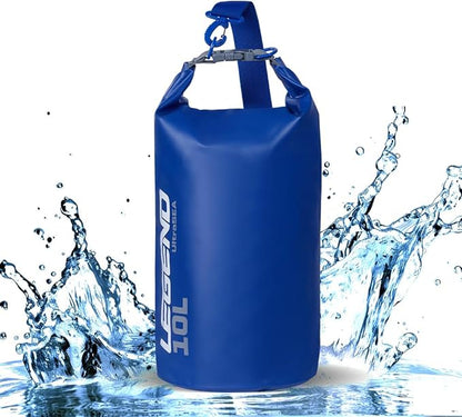 Legend UltraSEA Waterproof Dry Bag 5L/10L/20L/30L - Drybag Waterproof Bag for Kayaking, Swimming & Travel, Roll Top Floating Dry Bag, Lightweight Dry Sack for Boating, Rafting and Beach - 10L Blue