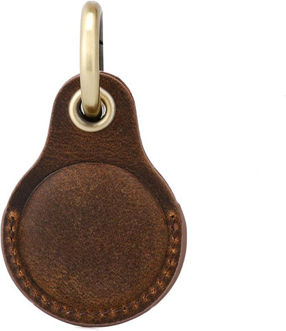 2 Pack Tusks Land Genuine Leather for AirTag Holder, Compatible with Apple AirTag, Anti-Loss Tracker Case for Dogs, Cats, Pets, Keys, Bags, Luggage, Durable & Stylish Accessory