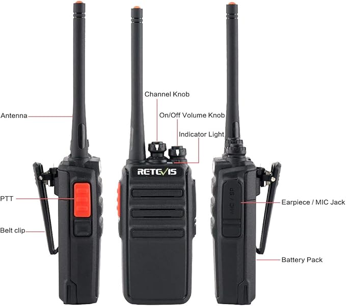 Retevis H-777S Walkie Talkies Long Range,Heavy Duty Portable FRS Two-Way Radios, Hands Free,Safe Call,Rugged Commercial 2 Way Radios with Gang Charger,for Warehouse, Churches,Jobsite(6 Pack)