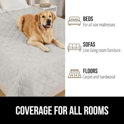 GORILLA GRIP Waterproof Couch Cover for Dogs, Gripped Slip Resistant Backing, Leak Proof Washable Dog Blanket Covers Sofa, Bed, Sectional, Crate, Car, RV Seats, Pet Puppy Essentials, 50x40 Light Taupe